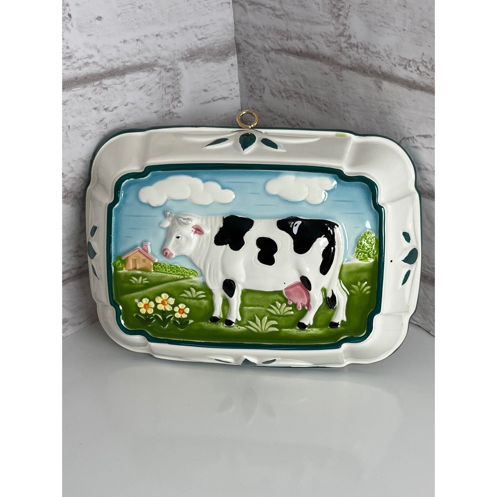 Vintage Gailstyn-Sutton Ceramic Cow Mold Wall Plaque Country Kitchen Decor